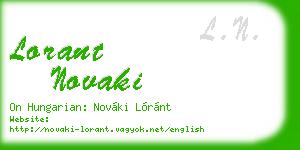 lorant novaki business card